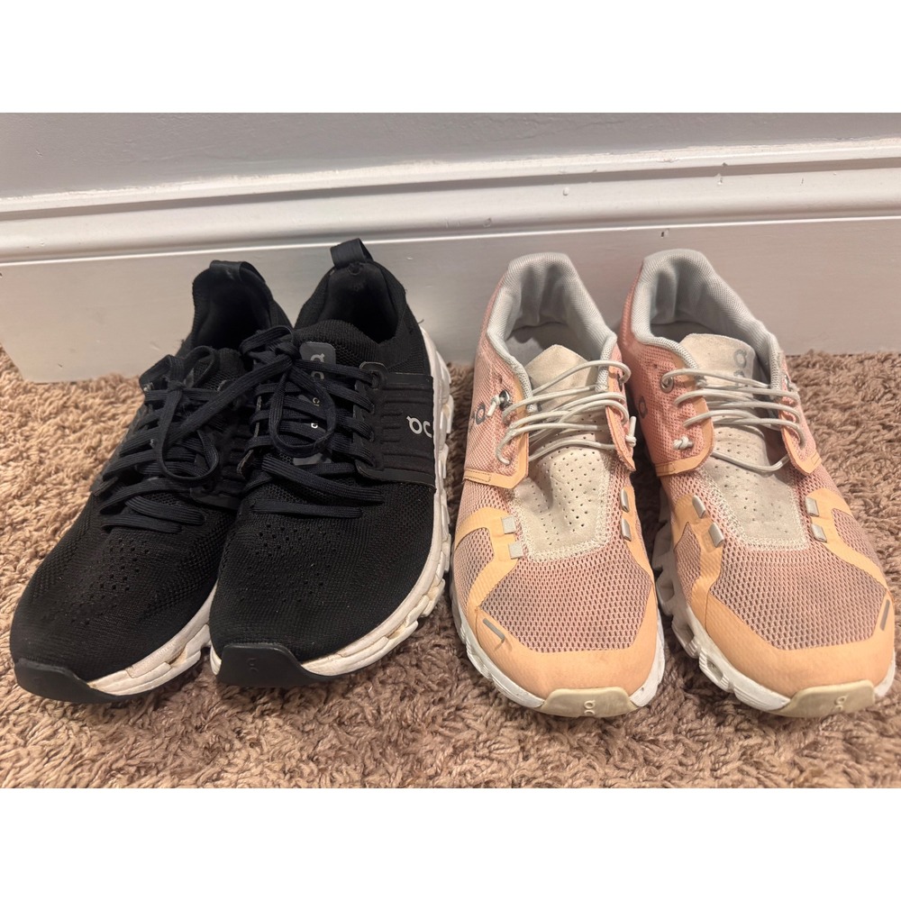 2 Pair On Cloud Women's Size 7 Running Shoes Black & Rose Pink CloudTec